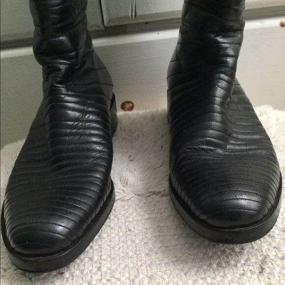 Turpin  7.5 leather boots black, vintage, steam punk, vampire, Goth - Picture 10 of 13